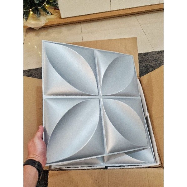 WALLFORM - D006 Gray Wall Panel 3D PVC Mosaic Wallpaper Dinding Wood Wallpanel