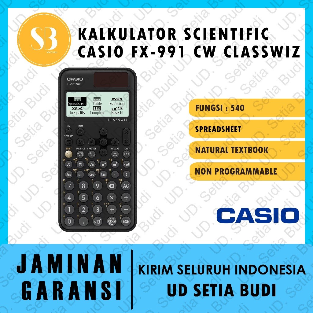 

Kalkulator Scientific Casio FX-991CW Classwiz Asli dan Bergaransi