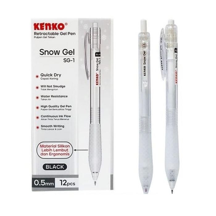 

TERLARIS! Pulpen Gel Cetek Kenko Snow Gel SG-1 0.5mm - Alat Tulis Senang