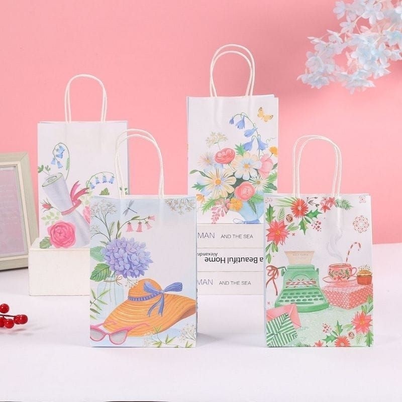 

Dalingshop Paper Bag Kraft Tas Kado Motif Goodie Bag Motif Cafe Bunga Paper Bag Tas Kado Ulang Tahun Kertas Kado