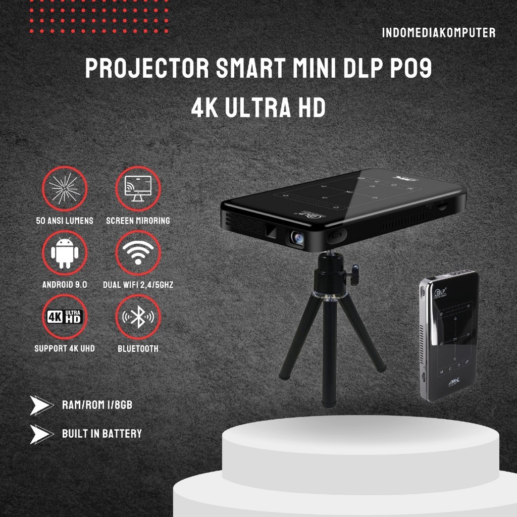 PROJECTOR SMART MINI DLP P09-II 1GB+8GB 4K ULTRA HD