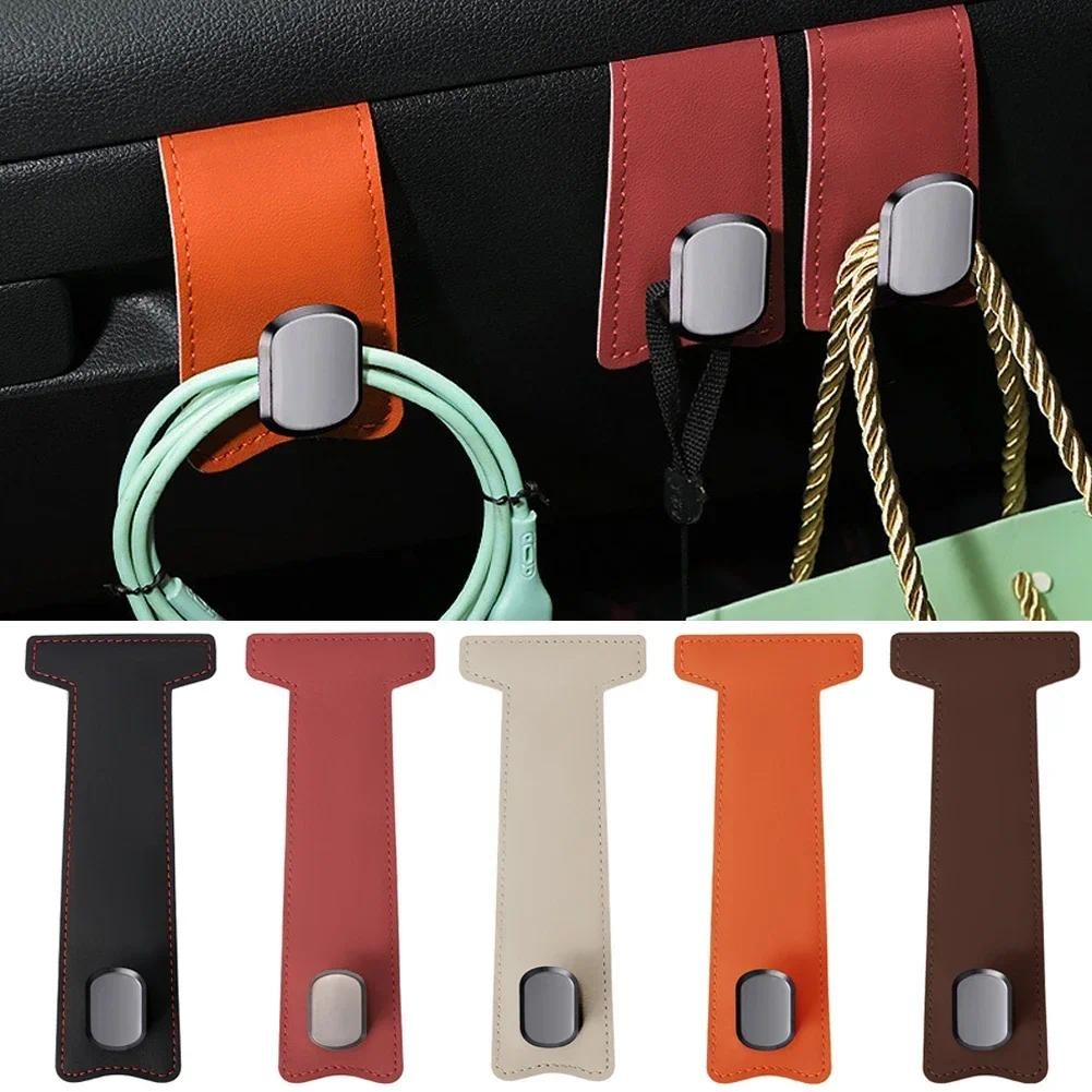 Universal Car Passenger Glove Box Hidden Hooks Purse Bag Suede Leather Hanger Hat Holder Interior St
