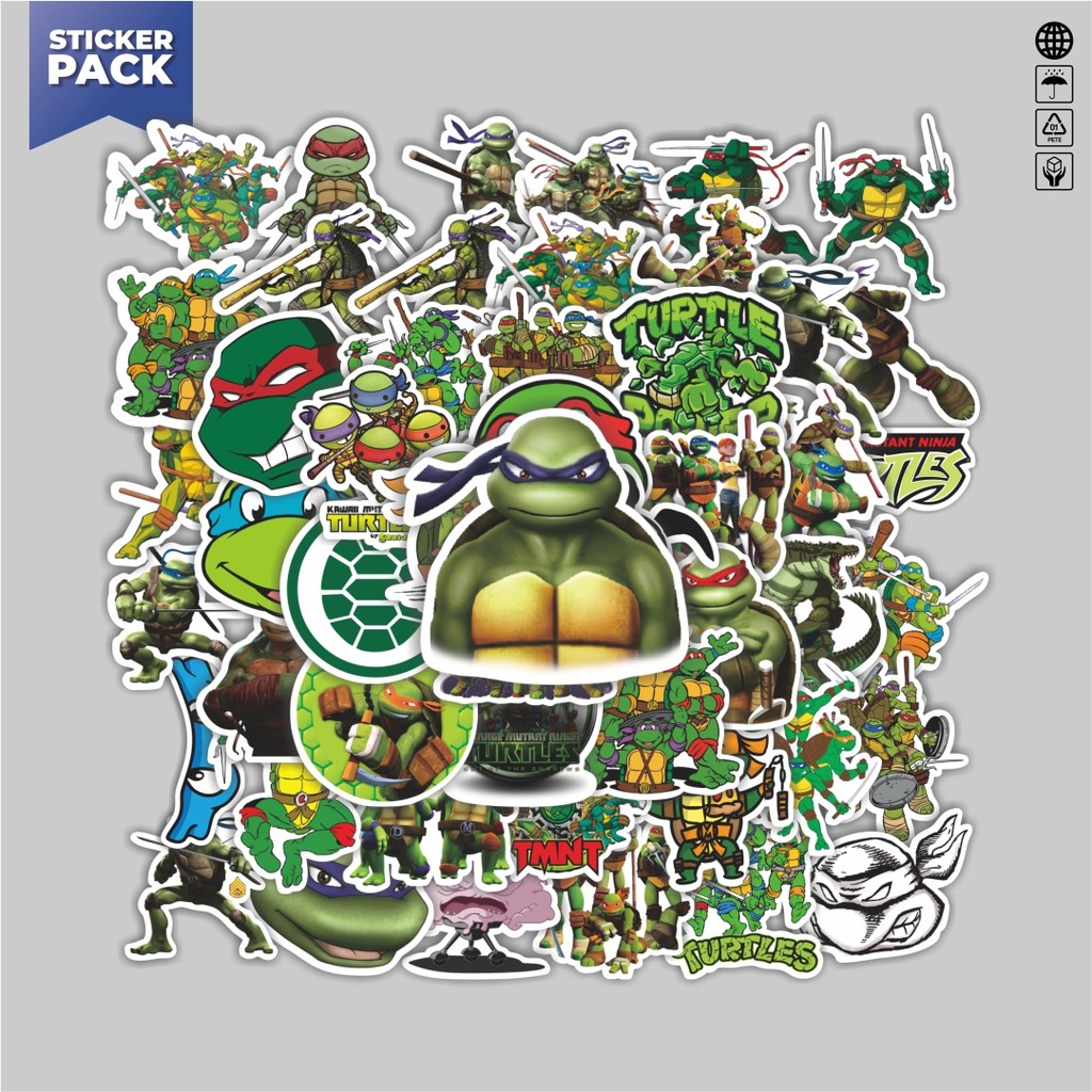 

[100PCS]Stiker Pack Stiker Ninja Turtles [Kura Kura Ninja] Aesthetic Vinyl Anti Air Dekorasi Sticker Laptop Buku Journal Koper Helm Casing HP Gitar Helm Skateboard