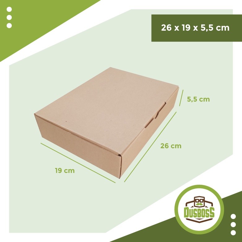 

Kardus 26 x 19 x 5,5 cm -- Die Cut dan easy usage