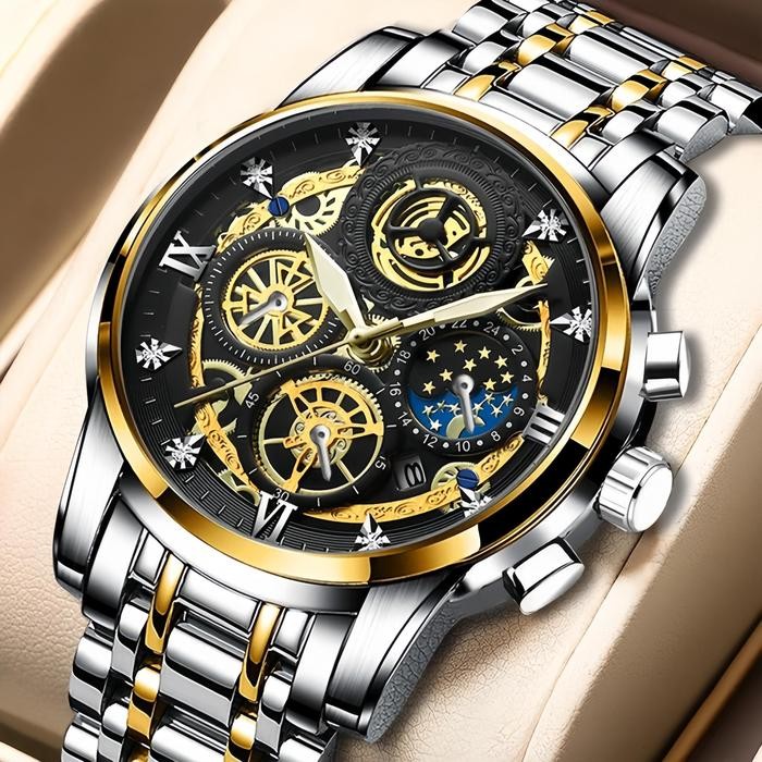BEST PRICE Jam Tangan Pria BINBOND JP17 Original New  Water Resistance Luxury Mewah Kalender Active 