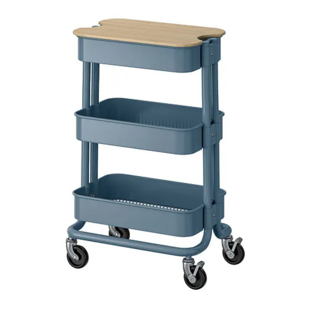 IKEA, Troli Serbaguna, mudah di pindahkan, Biru