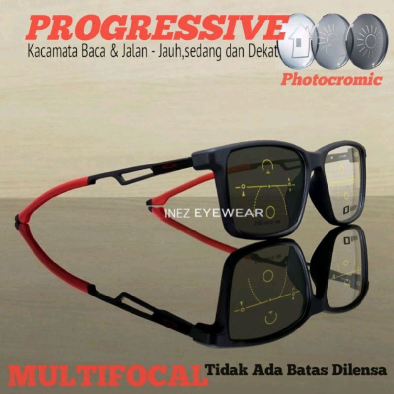 PROMO BEST SELLER Kacamata Progresif Photocromic Pria Sporty | Kacamata Sporty Style | Kacamata Pria