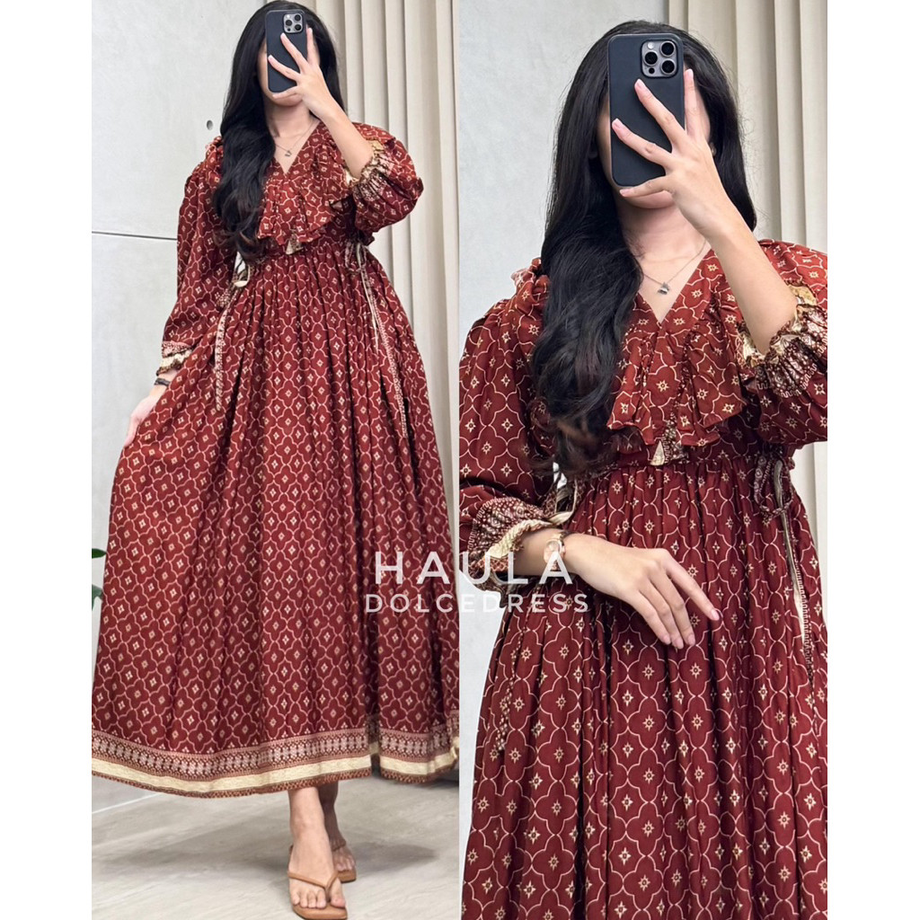 BEAGE_SHOP Daster Arab Dolce HAULA Dress Rayon By Dolce