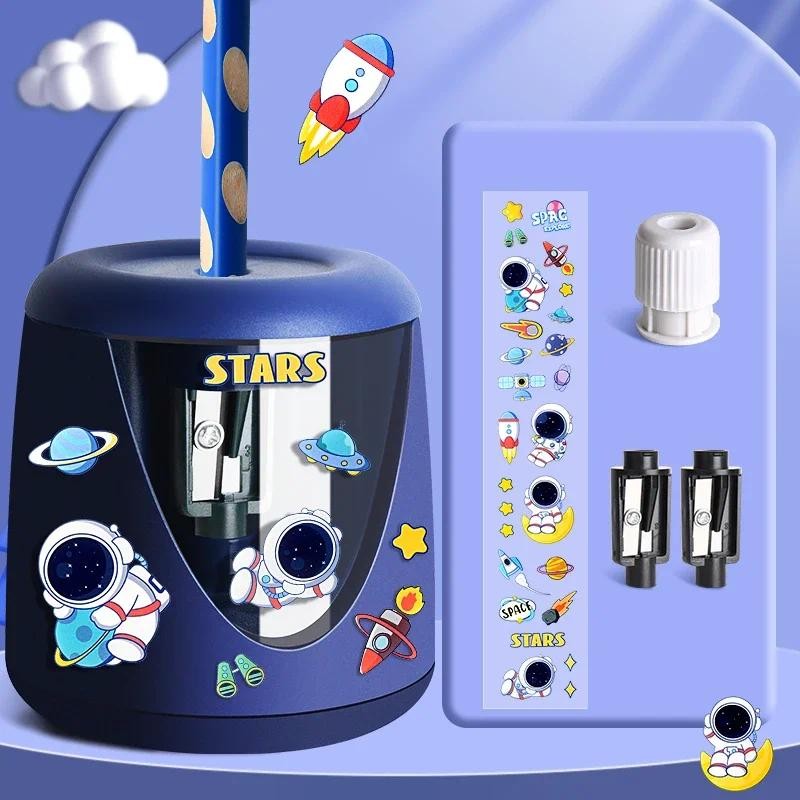 

Cartoon Portable Electric Pencil Sharpener Battery Powered Automatic for School Supplies Office Stationery Kids Durable Creative