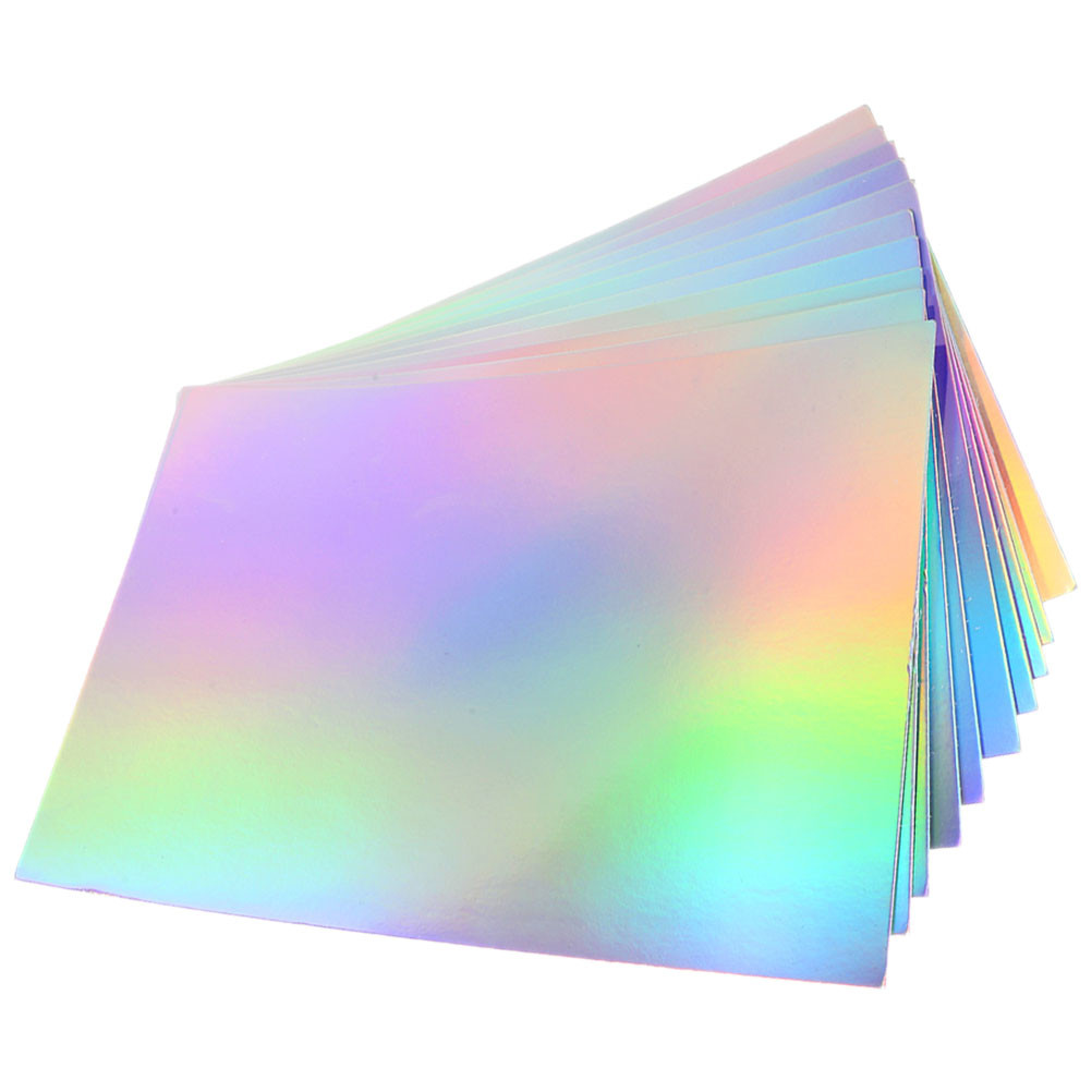

10 Sheets Crafts Metallic Rainbow Cardboard Painting Cardstock Paper Paper Paper Scrapbook Holographic Diy Craft Material