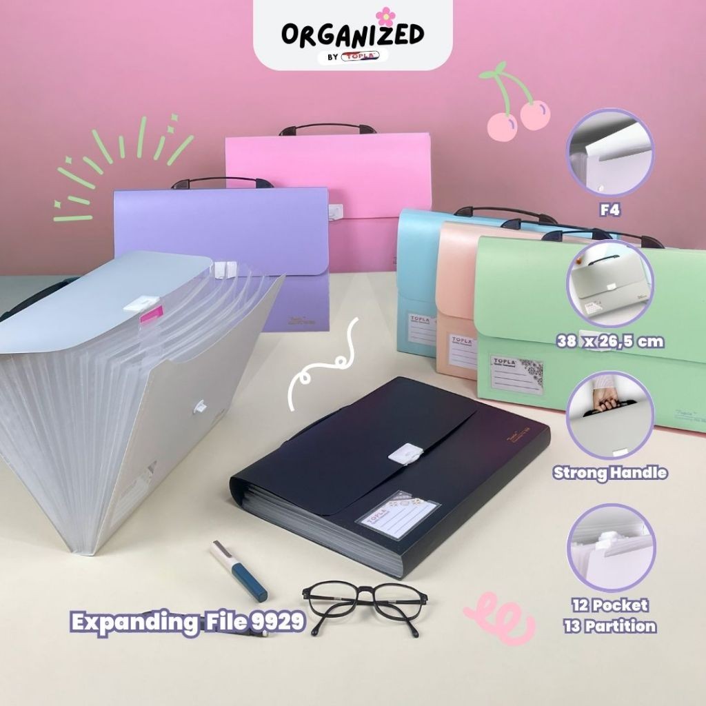 

Expanding file f4 / map dokumen berkas kantor dan sekolah bersekat13 slot ukuran folio anti air