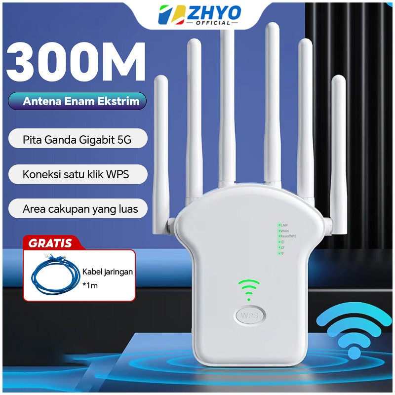 WiFi Repeater Wireless WiFi Signal Repeater High Gain 6 Antenna Dual-Band 2.4G 5G Network Amplifier