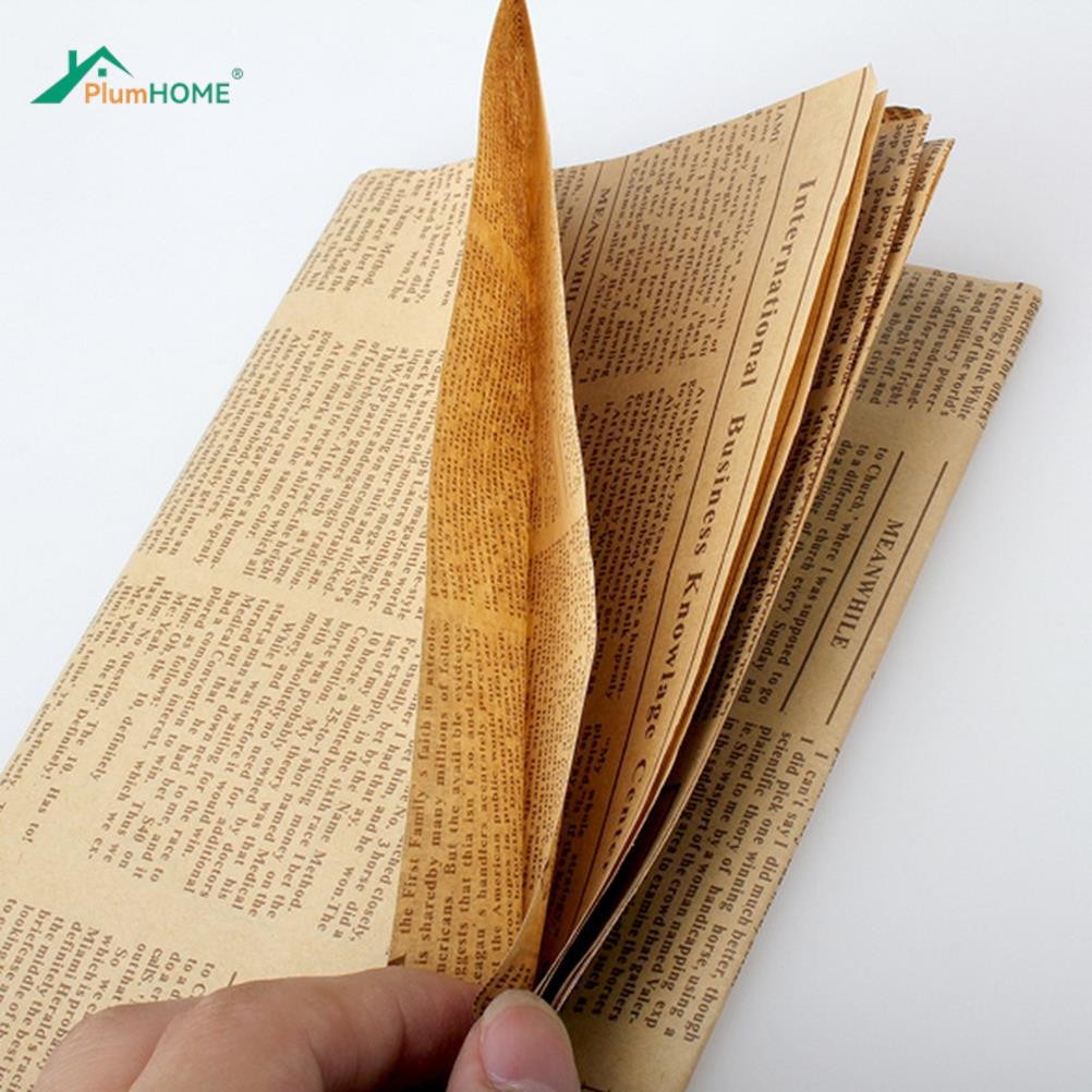 

52x75cm Gift Wrapping Paper Roll Vintage Newspaper Double Sided Wrap Decor Art Kraft For Party Creative Material