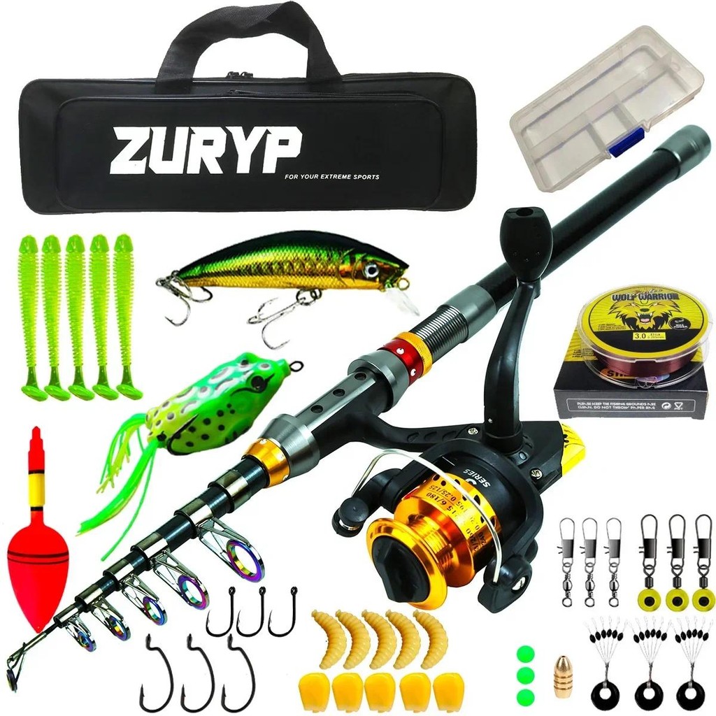 Portable Travel Spinning Rod and Reel Kit Fishing Rod and Reel Sets Fly Fishing Accessories Kit Rod 