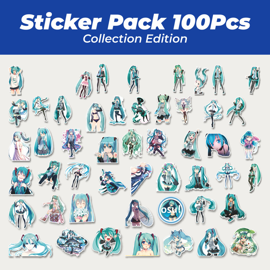 

Hot Stiker Anime Hatsune Miku Lucu Anti Air Stikers Berperekat Waterproof Sticker Decal Buat Motor Helm Buku Journal Koper Casing HP Laptop Botol Minum