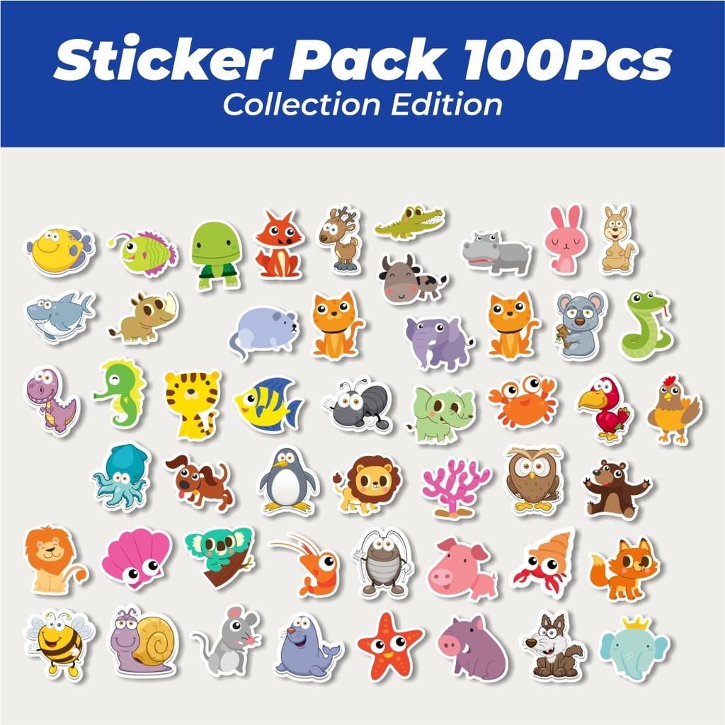 

Hot Stiker Animal [Hewan Hewan] Lucu Anti Air Stikers Berperekat Waterproof Sticker Decal Buat Motor Helm Buku Journal Koper Casing HP Laptop Botol Minum