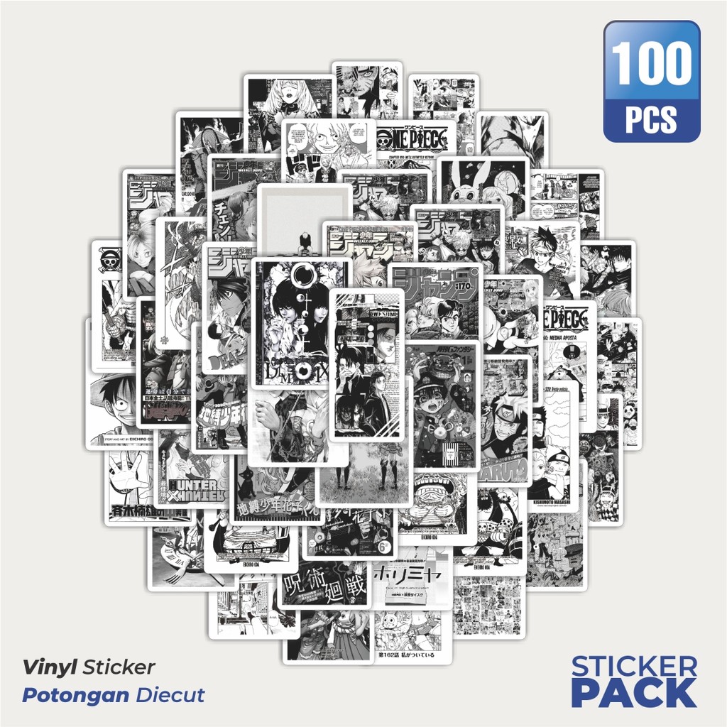 

Stiker Vinyl Stiker Shonen Manga Waterproof Aesthetic- Untuk Laptop, Motor, dan Helm - Paper Stationery Pack