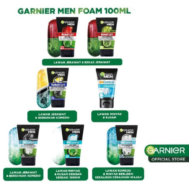 Garnier Men Facial Wash 100ml - All variant /APOTEK GROSIR