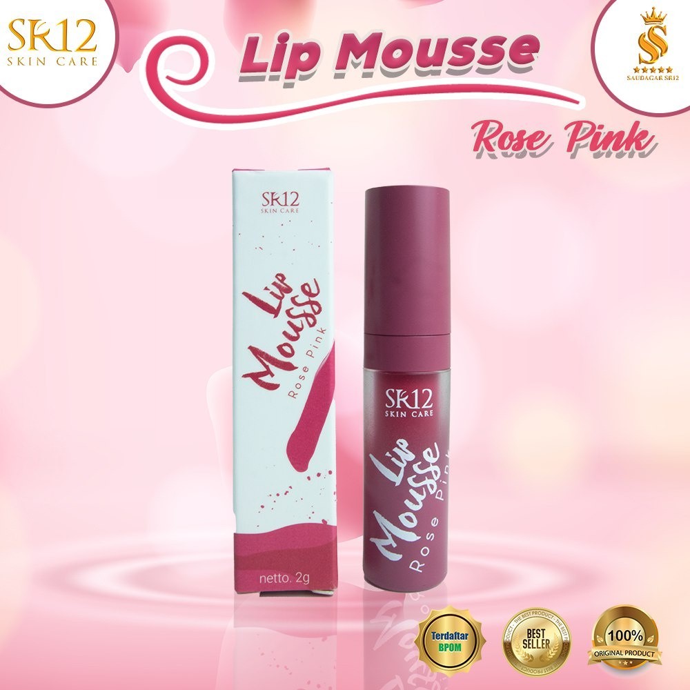 

ASLI 100% Lip mousse rose pink Sr12 Melembabkan bibir secara alami Mengandung vitamin E Ringan Tahan lama