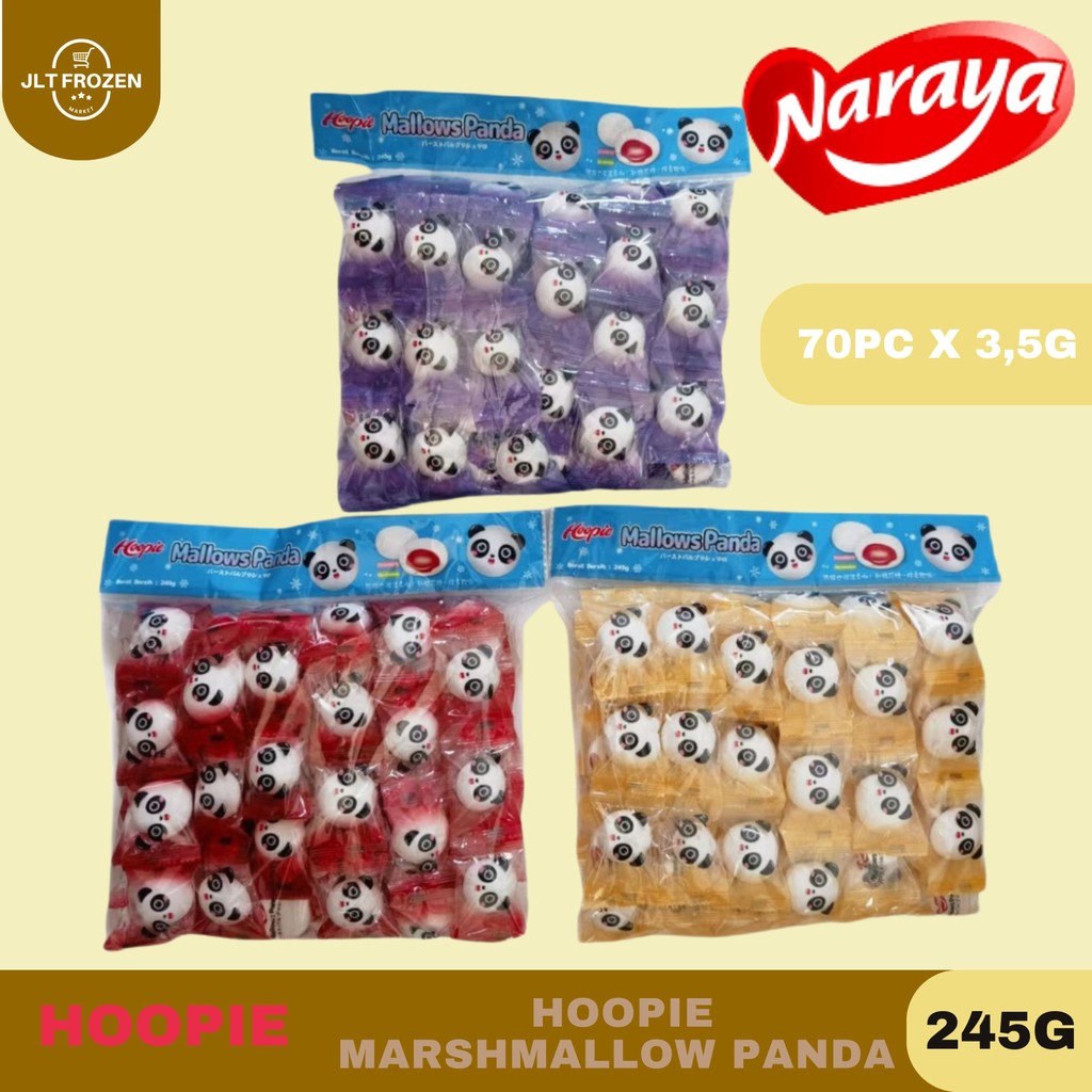 

Hoopie Marshmallow Panda Kemasan 245g/1PAK x 70pc [ 3,5g ] Mallow Panda Rasa Filling Selai Strawberry