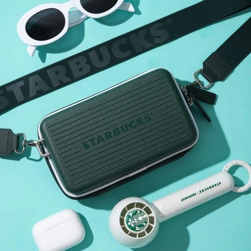STARBUCKS Bag 2023 China Summer Edition with Strap Green | Tas Selempang Koper Mini Hijau Tua Army C