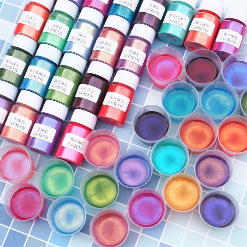 

New 10 gram 22 Colors Aurora Pearl Pigment Powder Mica Pearlescent Colorants Resin Dye Jewelry Making