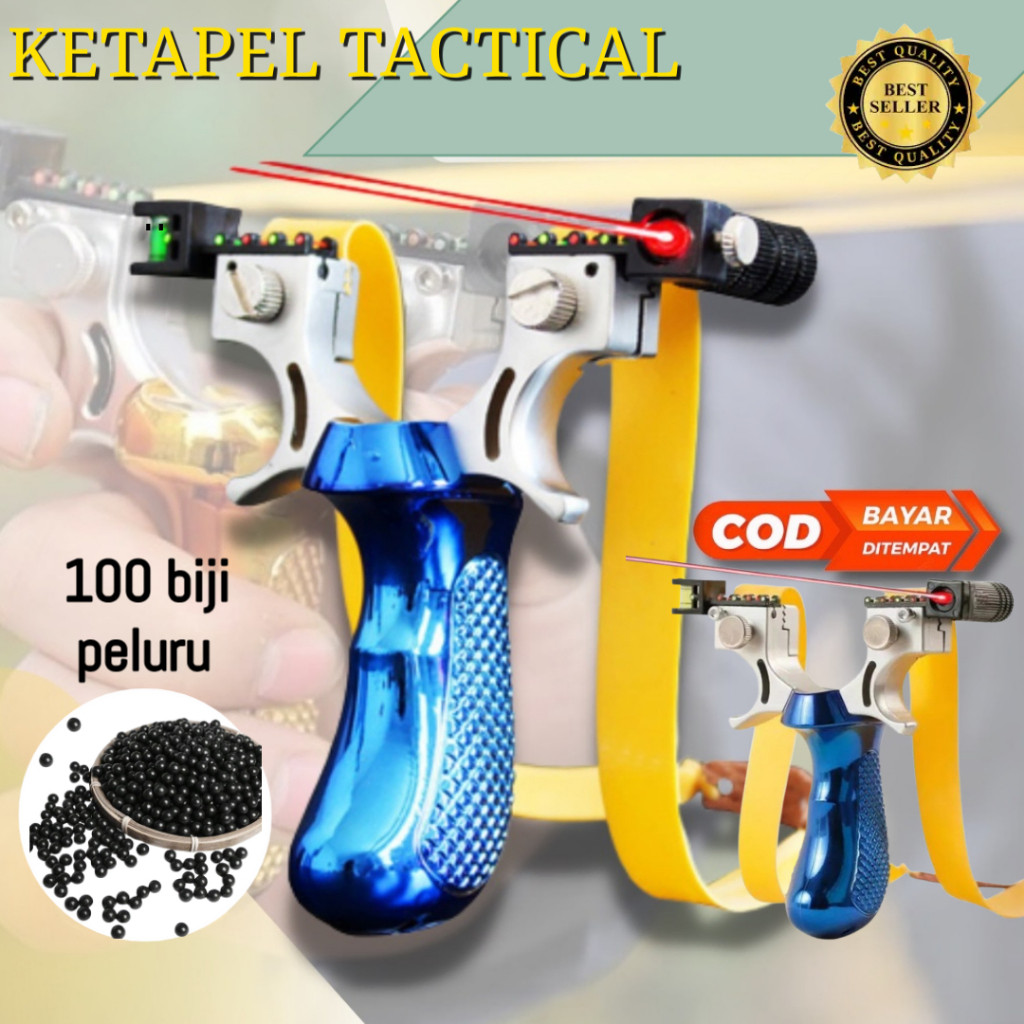 ketapel Burung 1set Lengkap Tali dan Laser Plus 100 Butir Peluru Bisa COD Ketapel Slingshot / Ketape