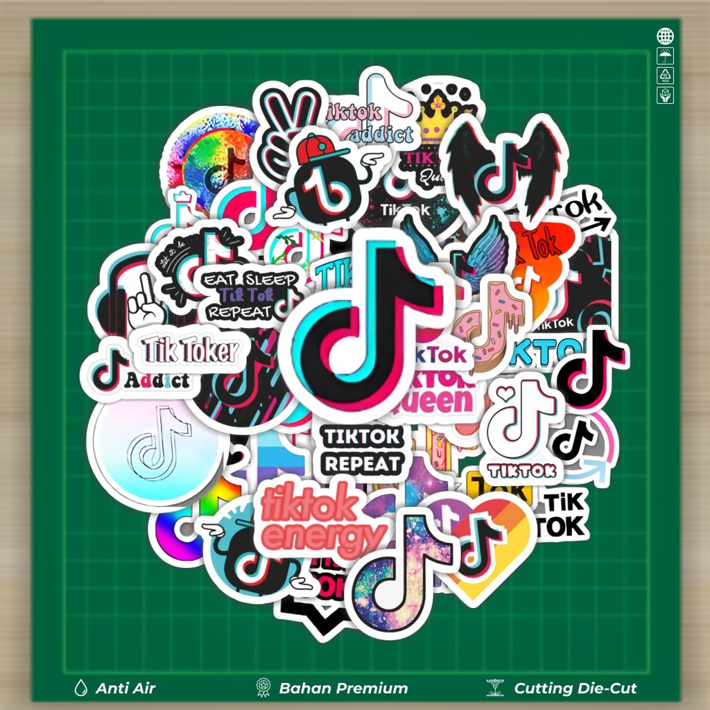 

HOT 50 PCS STIKER Stiker Logo Tiktok Stiker Fashion Cars Decal Dingin Kartu Album Custom Vinyl Anti Air- Sticker Aesthetic Buku Journal Koper Casing HP Tablet Laptop Helm Motor Botol Minum