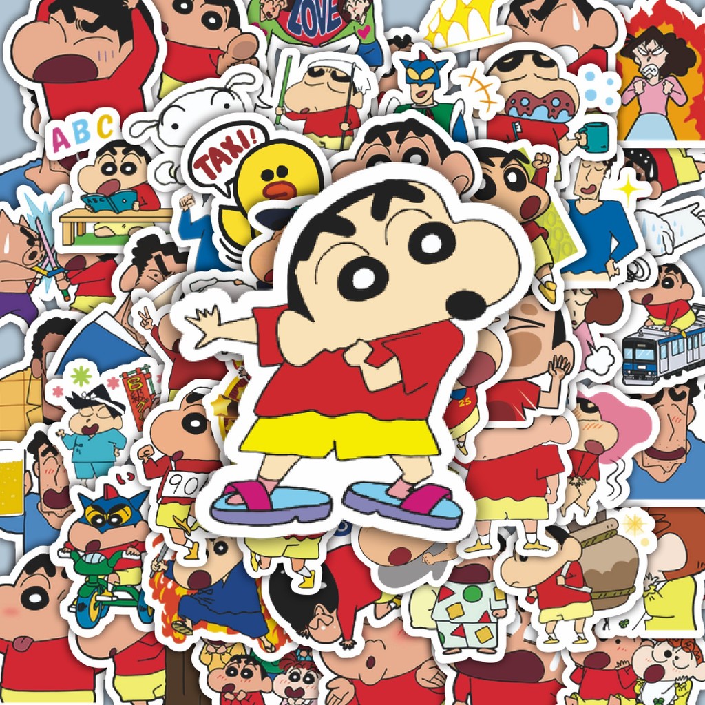 

100PCS Lucu Stiker Kartun Crayon Shin-chan v1 Stiker Aesthetic Stiker Anti Air Stikers Berperekat Waterproof sticker decal buat Motor Helm Buku Journal Koper Casing HP Laptop Botol Minum Hadiah anak
