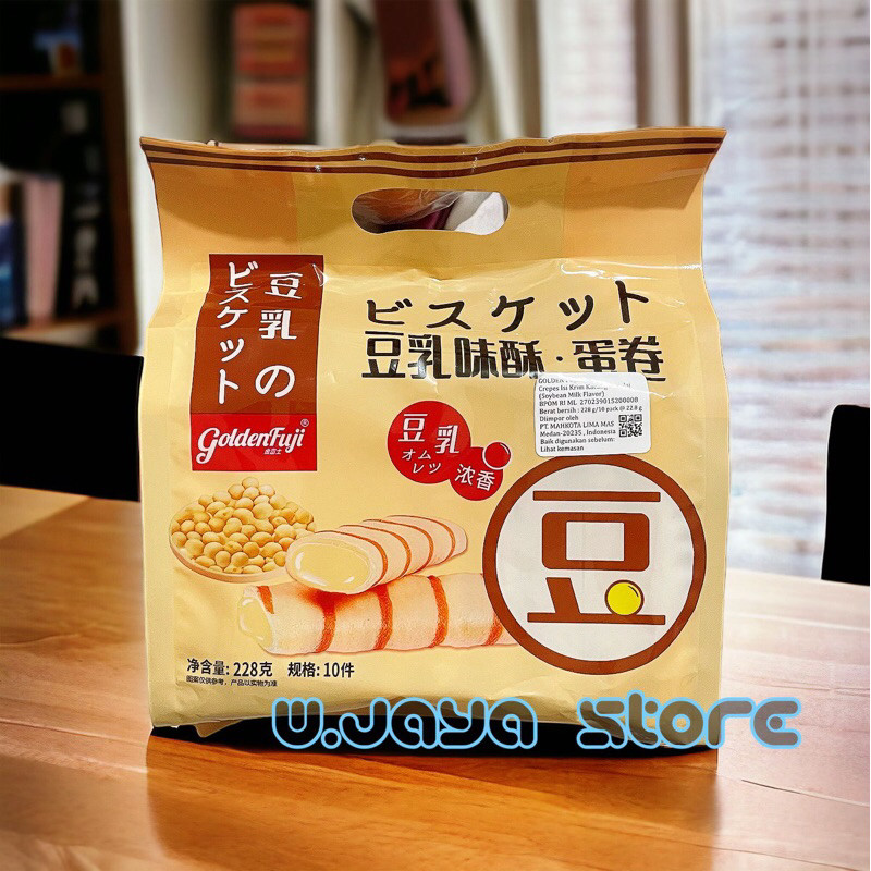 

Golden Fuji Soybean Milk Flavor 228g / Crepes Isi Krim Kacang Kedelai/Telur Asin