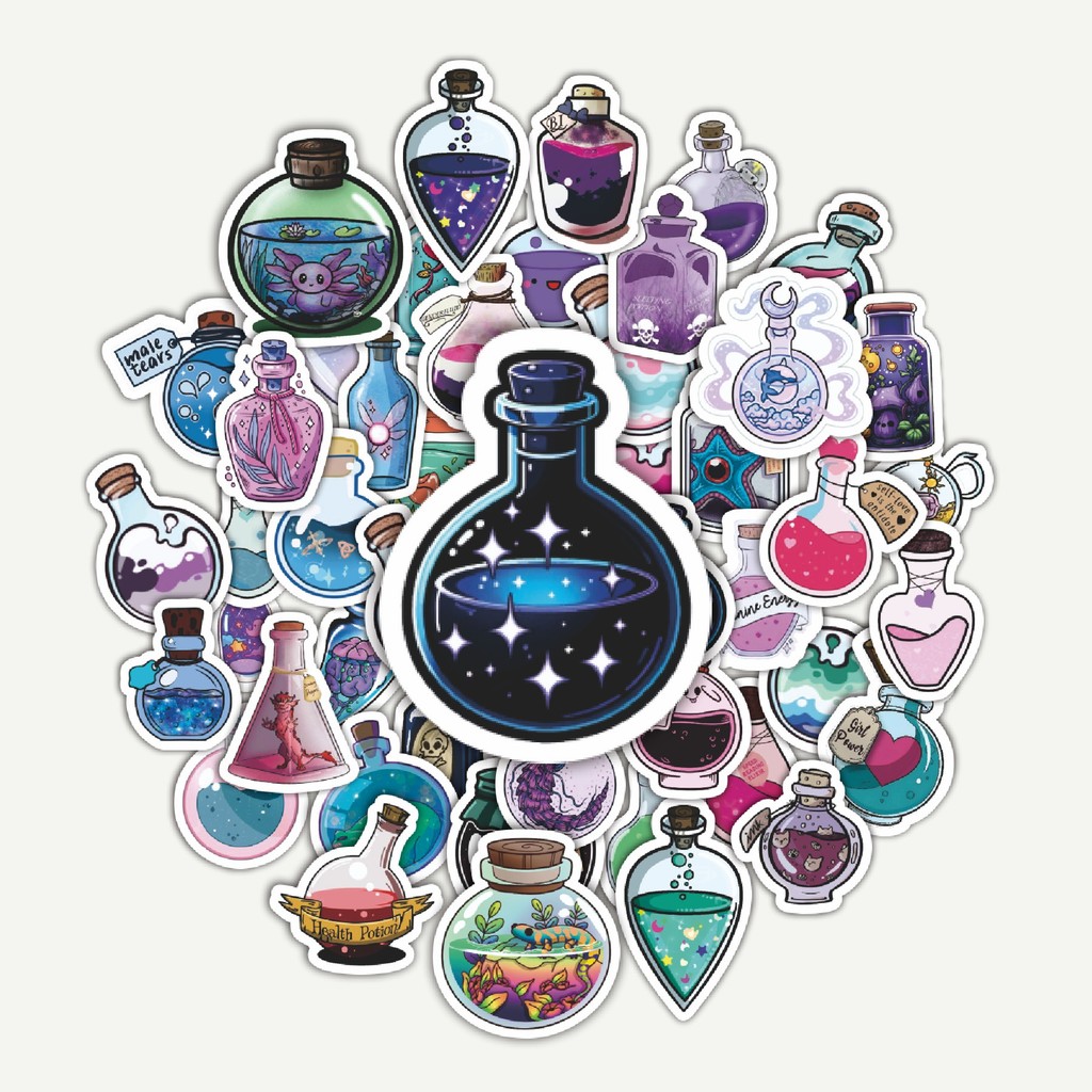 

Sticker Pack Stiker Magic Bottle Series [Seri Botol Ajaib] | Sticker TUMBLR | Stiker LAPTOP KOPER HELM