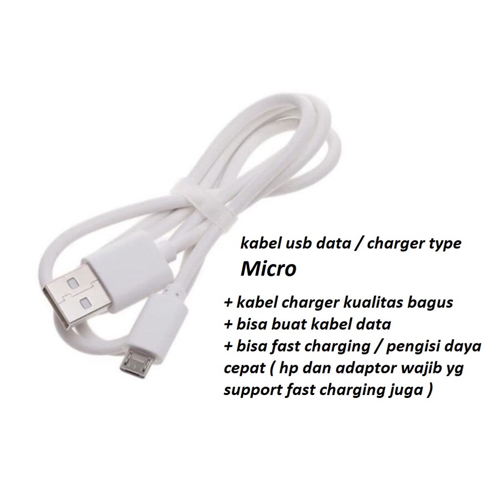 (putih) usb micro kabel charger vivo Y11 (2019) / PD1930F / 1906 - vivo Y11 (2023) / V2236A - vivo Y