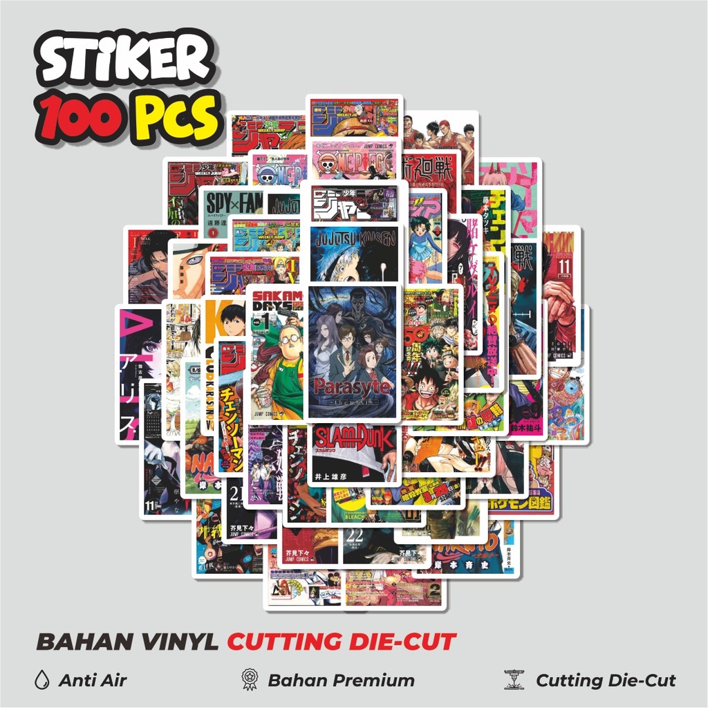 

Terbaru! 50 pcs Stiker Shōnen Manga Series Dekorasi Lucu Kreatif untuk Notebook, Skateboard, HP