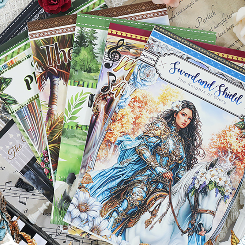 

20 Sheets Vintage Sticker Book Girls Character Sticker for Diary Die Cut Handbook Stickers Aesthetics Scrapbooking Material