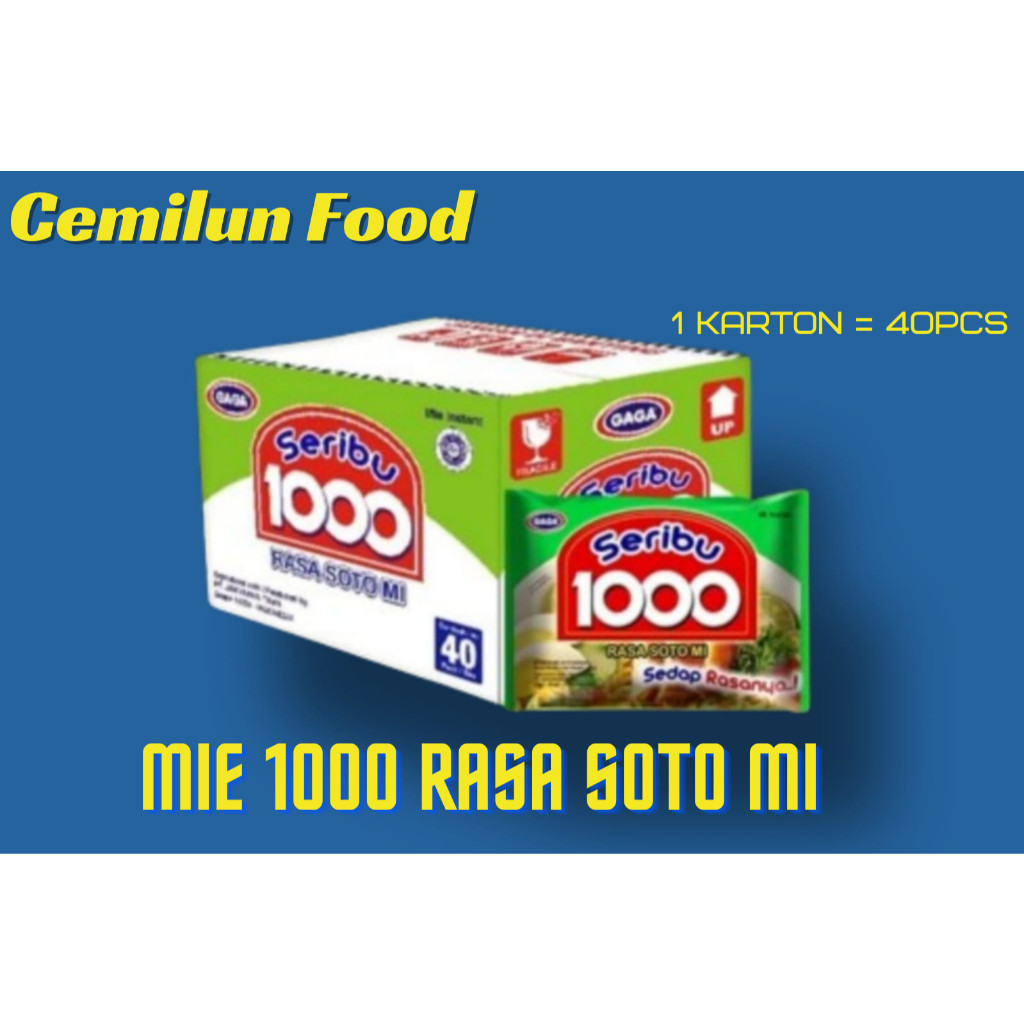 

C2 Gaga Mie 1000 Seribu varian soto 1 Dus 40 Bungkus Harge Termurah Hemat Grosir