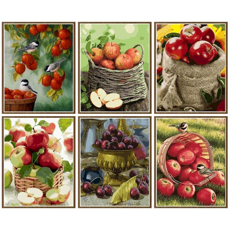 

CHENISTORY Oil Painting Apple Fruit Kits Home Decor Still Life Paint By Number Drawing On Canvas Handpainted Painting Art Diy G