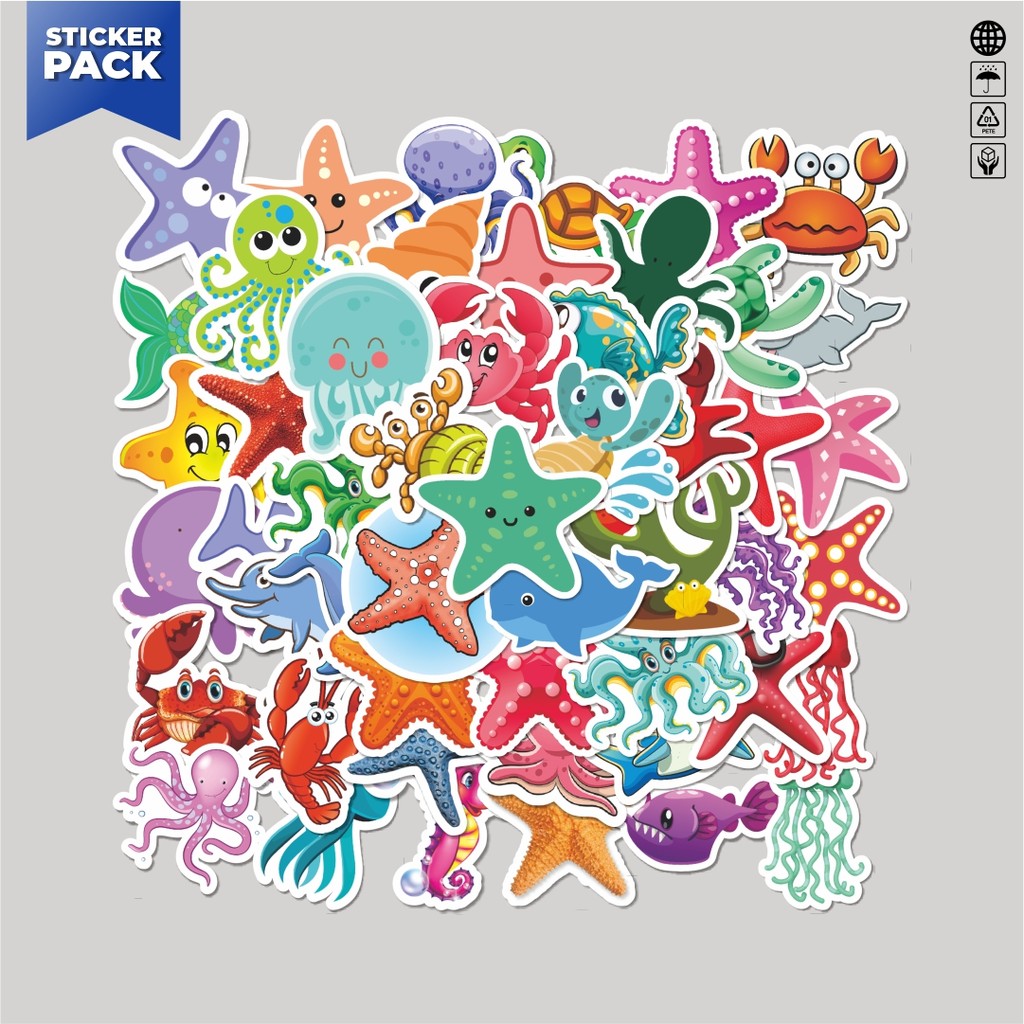 

[100PCS]Stiker Pack Stiker Magic Sea Series 3 [Seri Laut Ajaib] Aesthetic Vinyl Anti Air Dekorasi Sticker Laptop Buku Journal Koper Helm Casing HP Gitar Helm Skateboard