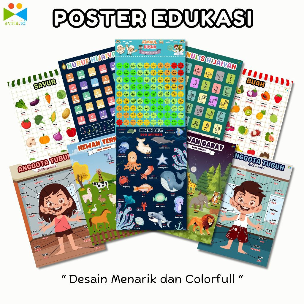 Poster Edukasi Anak / Poster Edukasi Belajar Anak / Poster Edukasi Pendidikan Belajar Anak