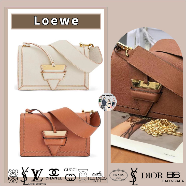 Loewe / Seri Barcelona / Kulit sapi / Sash Removable / Tas Segitiga / Tas Bahu / Tas Rantai Garansi 
