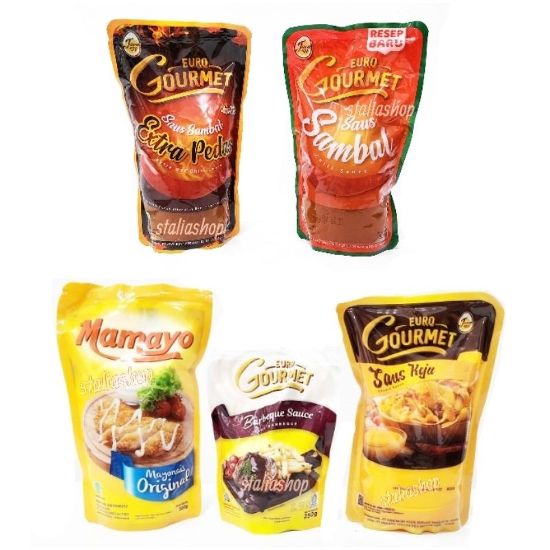 

Aneka Euro Gourmet Sambal tomat Barbeque Saus Keju 500gr