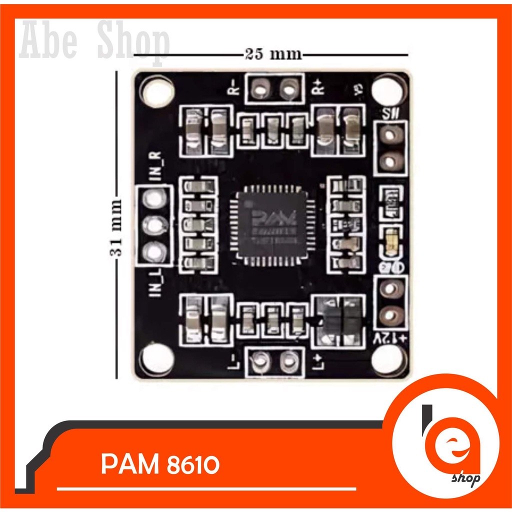 Abe PAM 8610 Power Amplifier Class D Pam8610 2x15watt PAM8610