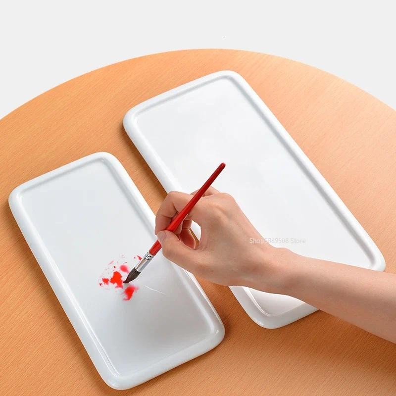 

Watercolor Palette Ceramic Rectangular Pigment Drawing Board Painting Professional Art Supplies Easy To Clean Art Palette