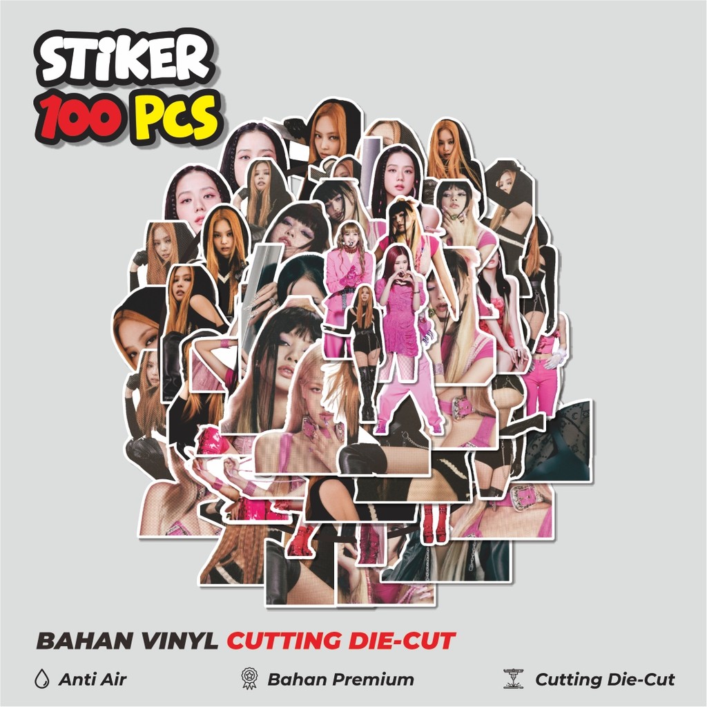 

Terbaru! 50 pcs Stiker Black Pink Album Born Pink Dekorasi Lucu Kreatif untuk Notebook, Skateboard, HP