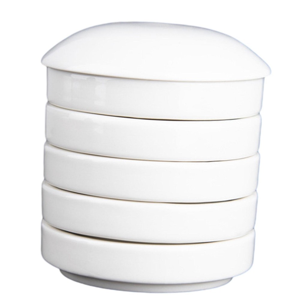 

Watercolor Paint Mixing Tray Stackable Round Makeup Palette Five Layers Ceramic Paint Palette for Home Store Classroom Students