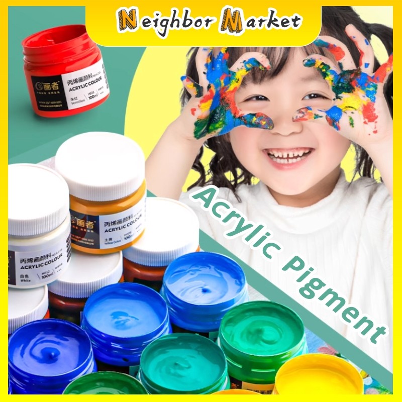 

100/300ML Acrylic Paint Set Cat Akrilik Satuan / Cat Lukis Kanvas Dekorasi Plastik Waterproof