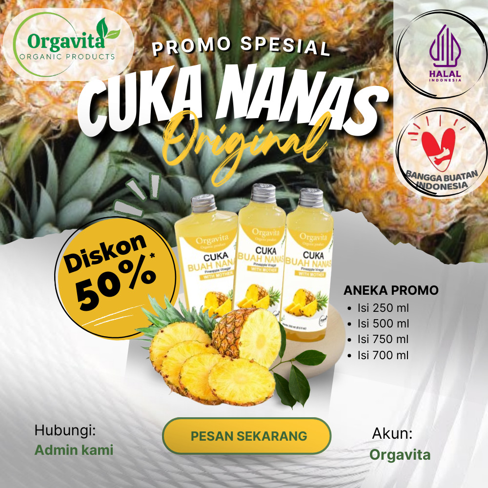 

ORGAVITA Cuka Nanas With Mother Organik - Apple Cider Vinegar Asli