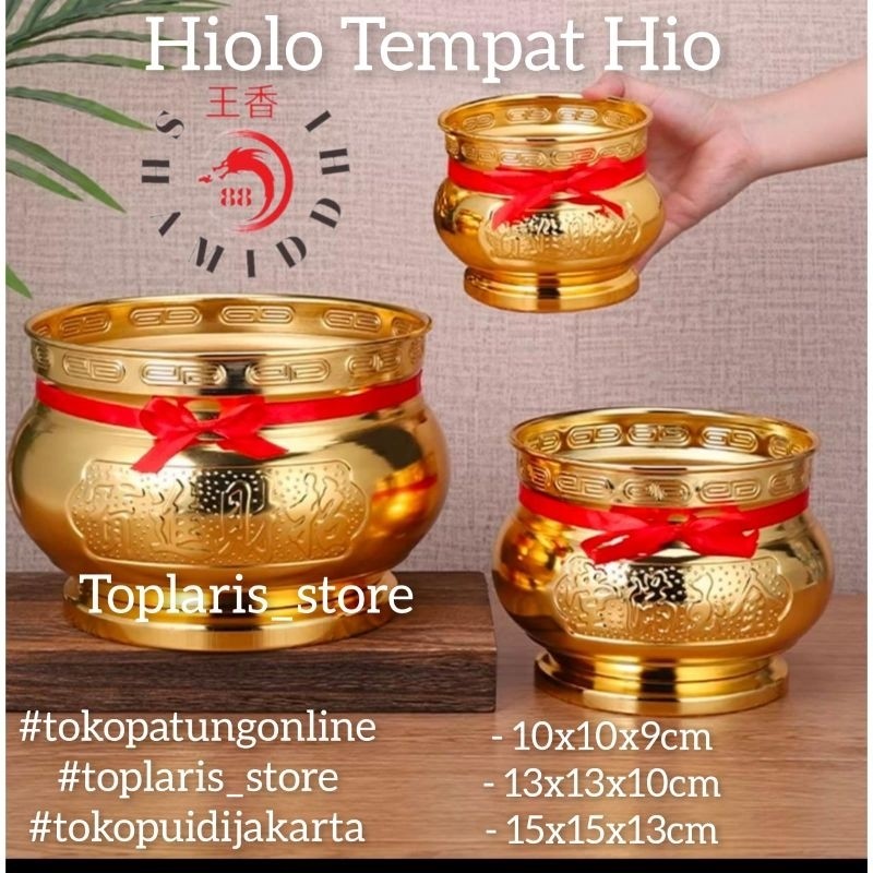 Hiolo Tempat Dupa Emas Kuningan Import