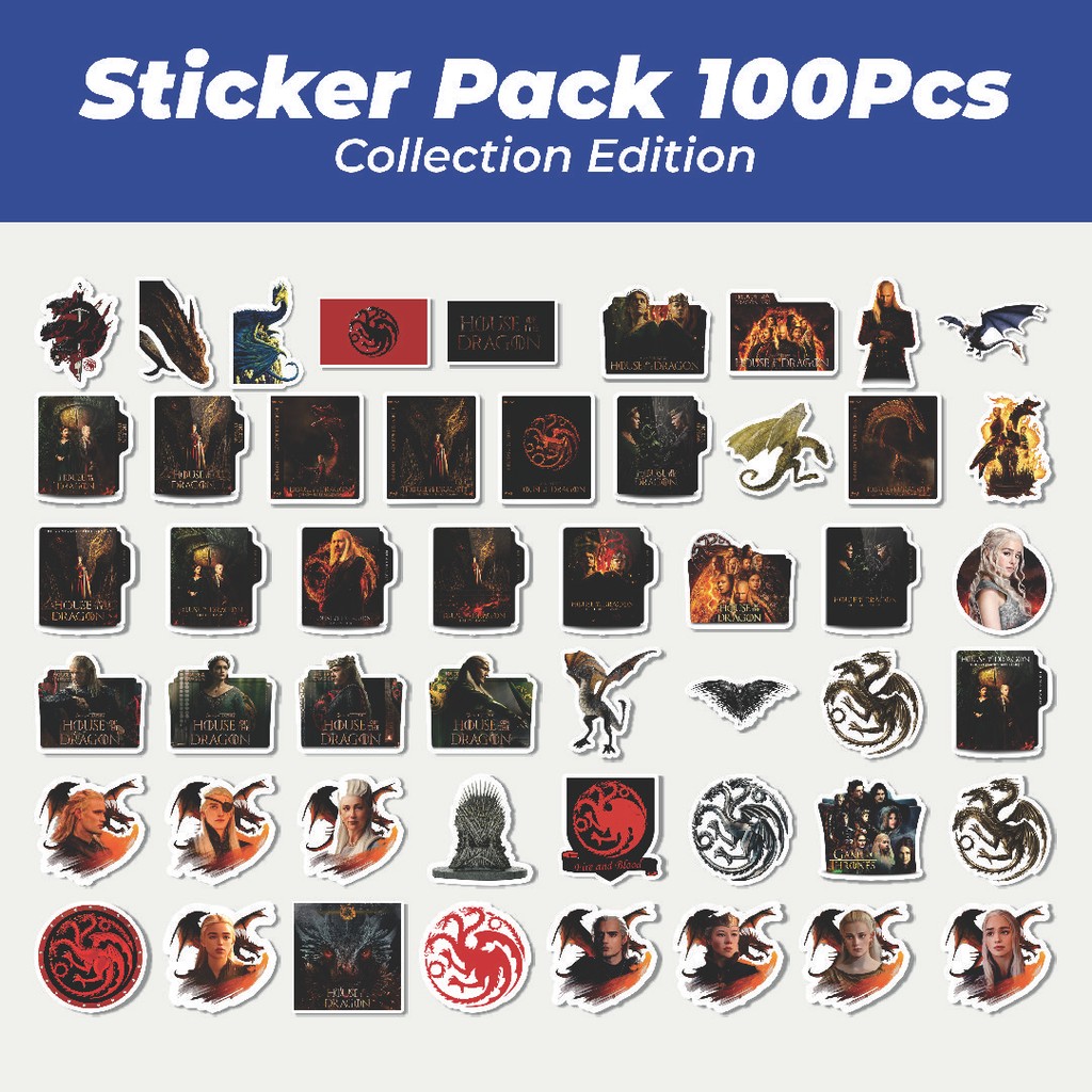 

Hot Stiker House Of The Dragon [Rumah Naga] Lucu Anti Air Stikers Berperekat Waterproof Sticker Decal Buat Motor Helm Buku Journal Koper Casing HP Laptop Botol Minum