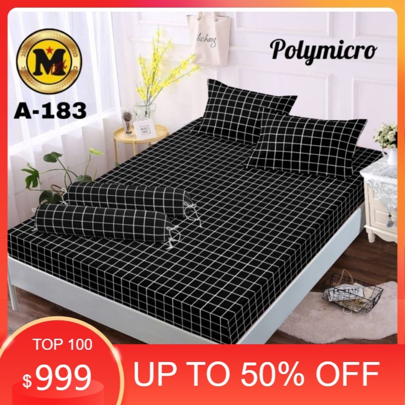 Sprei Aesthetic motif bonita kotak kotak 180x200 160x200 120x200