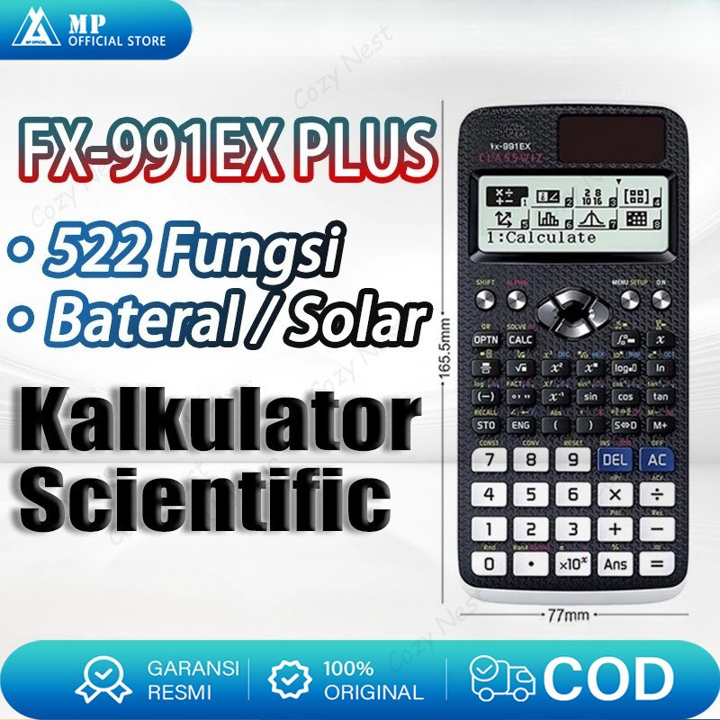 

Kalkulator Scientific Casio ilmiah FX-991EX/991ES-Plus Calculator Scientific Casio Kalkulator Casio Scientific 417 Fungsi/Dua Sumber Tenaga Baterai Dan Tenaga Matahari/40 Konstanta Rumus